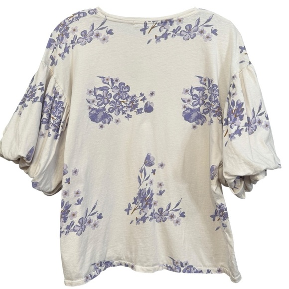 Ragdoll LA Floral Puff Sleeve Tee Shirt M - Picture 3 of 7